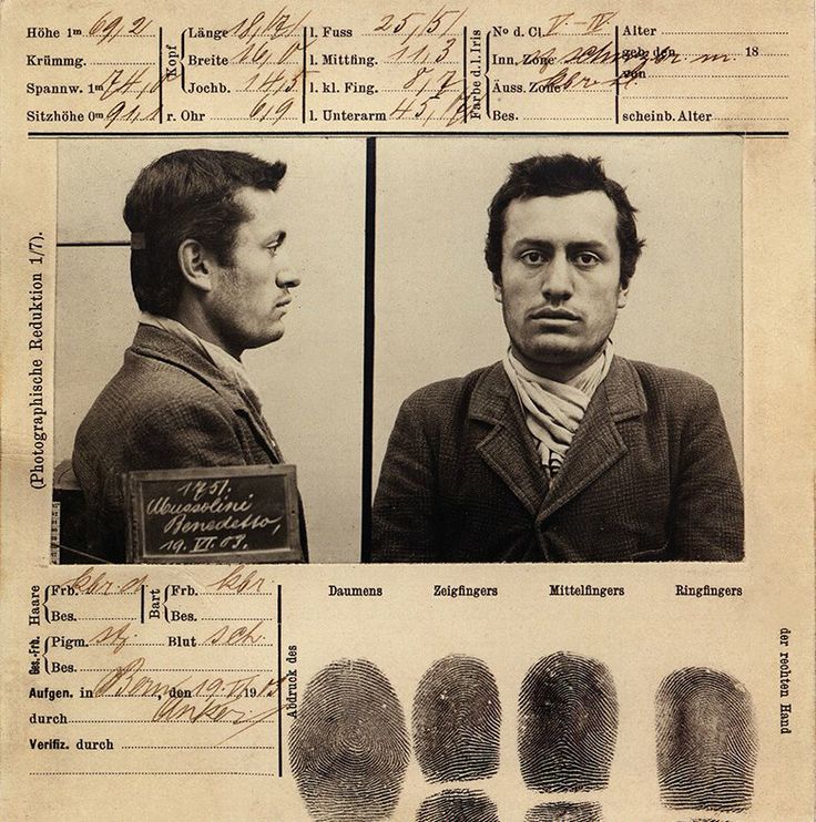 Mussolinijev policijski dosje nakon uhićenja 19. lipnja 1903. u Bernu, Švicarska (Public Domain)